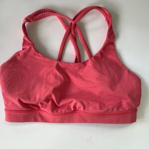 Lululemon Women's Pink Coral Sports Bra Cross Back strap Size 10